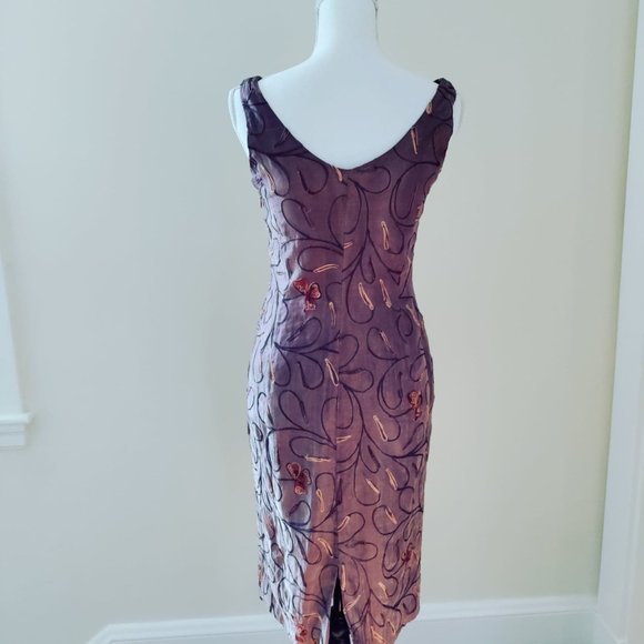 Javier Canas Caramelo 100 percent silk, lined, embroidered dress size 40 (euro) - Picture 3 of 8
